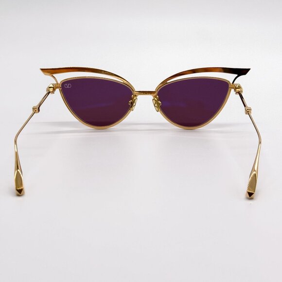 NEW VALENTINO SUNGLASSES WOMEN GOLD VLS-118B EYEWEAR VALENTINO